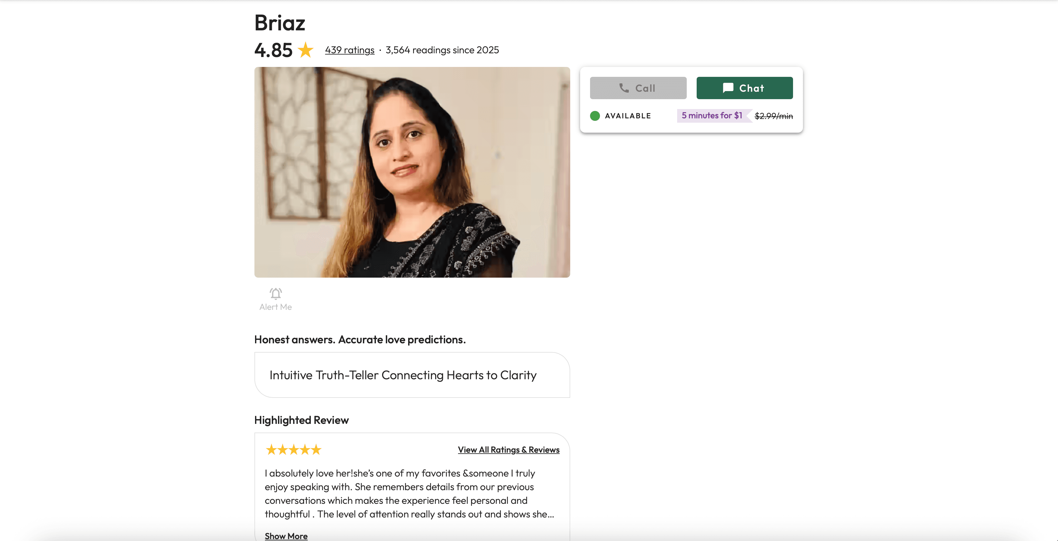 Briaz, psychic advisor on Keen
